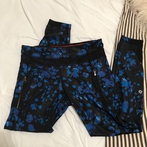 Lululemon Printed Leggings with Zipper Pockets